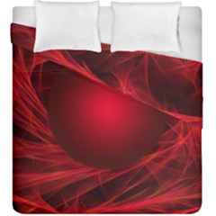 Red Abstract Scratched Doodle Grease Duvet Cover Double Side (king Size) by Wegoenart