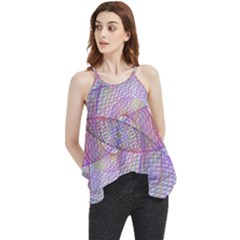 Purple Background Abstract Pattern Flowy Camisole Tank Top by Wegoenart