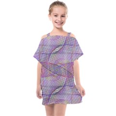 Purple Background Abstract Pattern Kids  One Piece Chiffon Dress