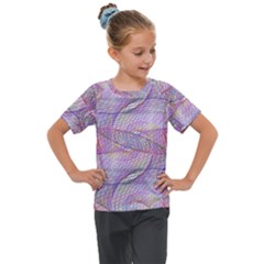 Purple Background Abstract Pattern Kids  Mesh Piece Tee