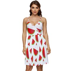 Fruit V-neck Pocket Summer Dress  by nateshop