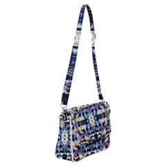 Cobalt Symmetry Shoulder Bag With Back Zipper by kaleidomarblingart