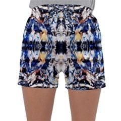 Cobalt Symmetry Sleepwear Shorts by kaleidomarblingart