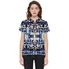 Cobalt Symmetry Short Sleeve Pocket Shirt by kaleidomarblingart