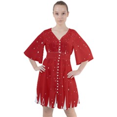 Merry Cristmas,royalty Boho Button Up Dress by nateshop