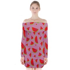 Fruit 1 Long Sleeve Off Shoulder Dress