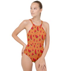 Fruit 2 High Neck One Piece Swimsuit by nateshop