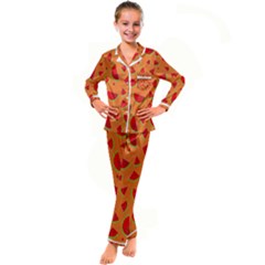 Fruit 2 Kid s Satin Long Sleeve Pajamas Set by nateshop