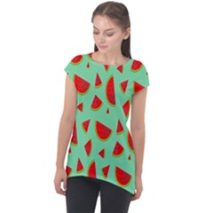 Fruit5 Cap Sleeve High Low Top