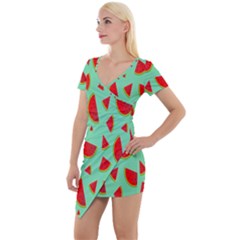 Fruit5 Short Sleeve Asymmetric Mini Dress by nateshop