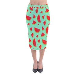 Fruit5 Velvet Midi Pencil Skirt by nateshop