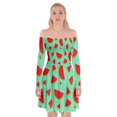 Fruit5 Off Shoulder Skater Dress by nateshop