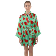 Fruit5 Long Sleeve Satin Kimono