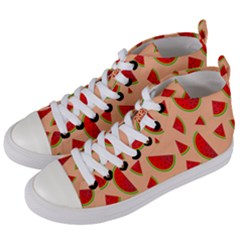 Fruit-water Melon Women s Mid-top Canvas Sneakers by nateshop