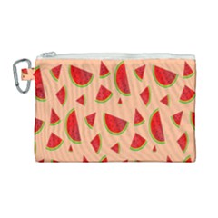 Fruit-water Melon Canvas Cosmetic Bag (large) by nateshop