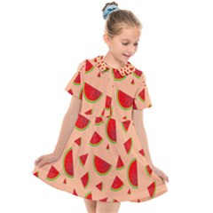 Fruit-water Melon Kids  Short Sleeve Shirt Dress by nateshop