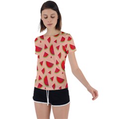 Fruit-water Melon Back Circle Cutout Sports Tee by nateshop