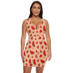 Fruit-water Melon Draped Bodycon Dress by nateshop