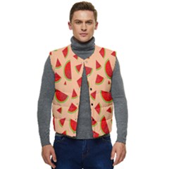 Fruit-water Melon Men s Short Button Up Puffer Vest	 by nateshop