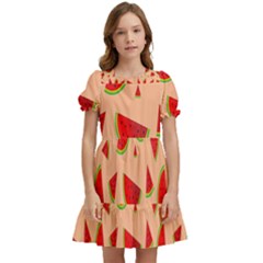 Fruit-water Melon Kids  Puff Sleeved Dress by nateshop
