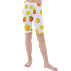 Fruits,orange Kids  Mid Length Swim Shorts by nateshop