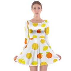 Fruits,orange Long Sleeve Skater Dress by nateshop