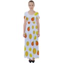 Fruits,orange High Waist Short Sleeve Maxi Dress View1