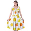 Fruits,orange Cap Sleeve Wrap Front Dress View1