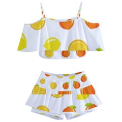 Fruits,orange Kids  Off Shoulder Skirt Bikini by nateshop