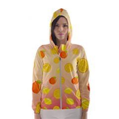 Fruits-gradient,orange Women s Hooded Windbreaker