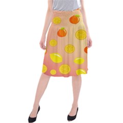 Fruits-gradient,orange Midi Beach Skirt by nateshop