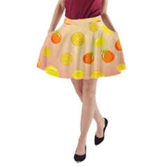 Fruits-gradient,orange A-line Pocket Skirt by nateshop