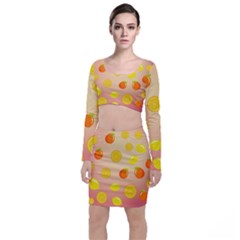 Fruits-gradient,orange Top and Skirt Sets