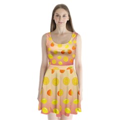 Fruits-gradient,orange Split Back Mini Dress 
