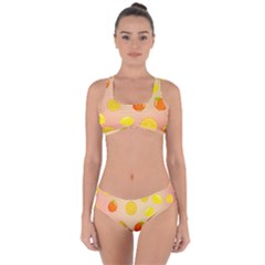 Fruits-gradient,orange Criss Cross Bikini Set by nateshop
