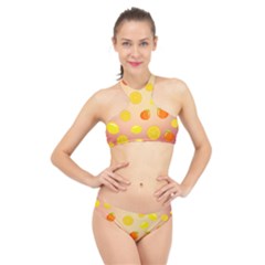 Fruits-gradient,orange High Neck Bikini Set by nateshop