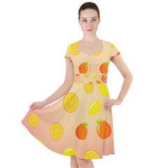 Fruits-gradient,orange Cap Sleeve Midi Dress by nateshop