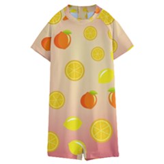 Fruits-gradient,orange Kids  Boyleg Half Suit Swimwear