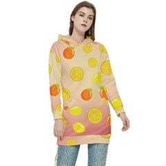 Fruits-gradient,orange Women s Long Oversized Pullover Hoodie by nateshop