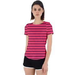 Colors,lines Back Cut Out Sport Tee by nateshop