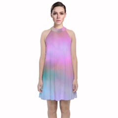 Cosmos Velvet Halter Neckline Dress  by nateshop