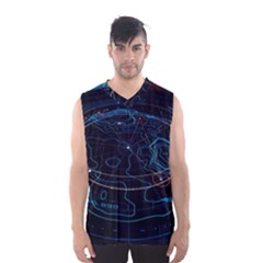 Earth Map Futuristic Globe Men s Basketball Tank Top by danenraven