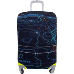 Earth Map Futuristic Globe Luggage Cover (large) by danenraven