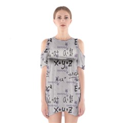 Pattern Wallpaper Math Formula Albert Einstein Shoulder Cutout One Piece Dress by danenraven