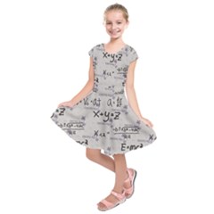 Pattern Wallpaper Math Formula Albert Einstein Kids  Short Sleeve Dress by danenraven