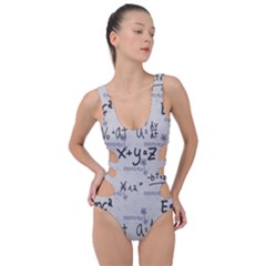 Pattern Wallpaper Math Formula Albert Einstein Side Cut Out Swimsuit by danenraven