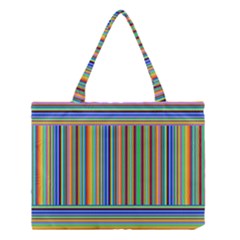 Abstract Stripe Pattern Rainbow Medium Tote Bag