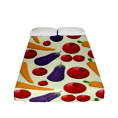 Vegetable Food Illustration Patterntexture Fitted Sheet (full/ Double Size) by Wegoenart