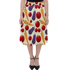 Vegetable Food Illustration Patterntexture Classic Midi Skirt by Wegoenart