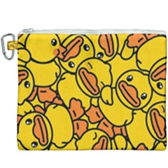 Duck Cartoon Background Pattern Canvas Cosmetic Bag (xxxl) by Wegoenart